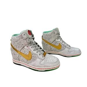NEW Nike Dunk Sky Hi Wedge Sneakers 649464 001 Gold Year of the Horse Limited 7